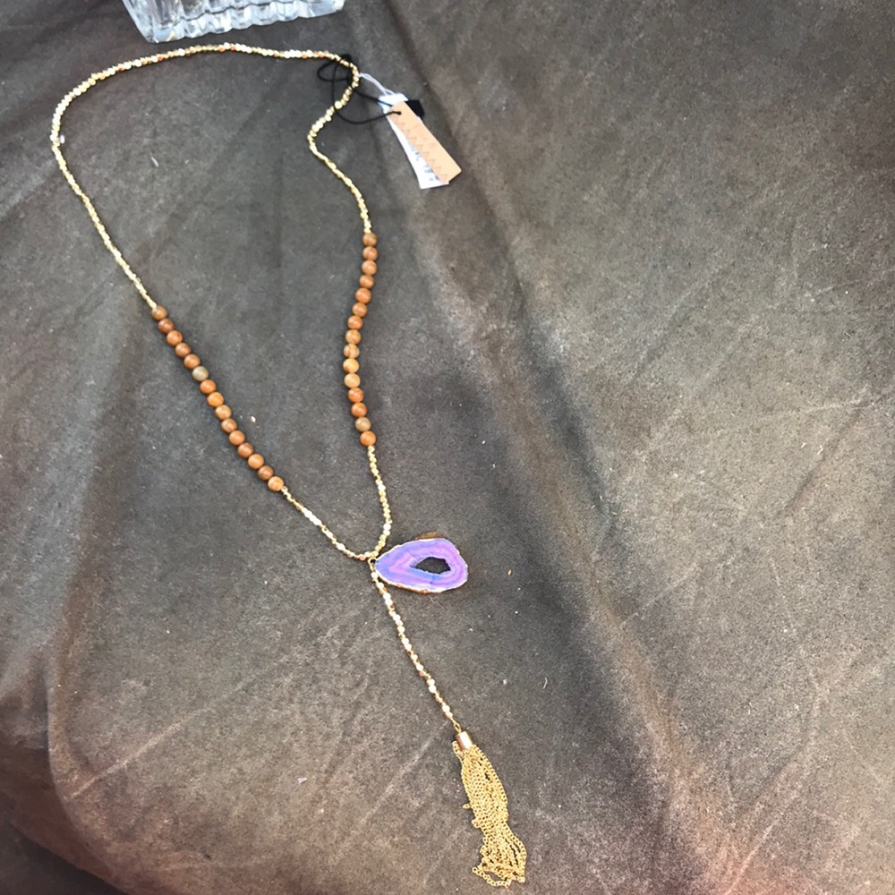 Elise M. Ulyssa Amethyst long necklace.
